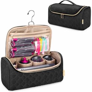 Hair Curler Accessories Storage Bag Portable Hair Straightener Hair Dryer Hanging Tote Bag Hair Tools Bag Travel Case for Styler, Black - Rhafayre