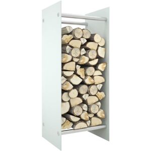 BERKFIELD HOME Royalton Firewood Rack White 40x35x100 cm Tempered Glass