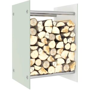 Berkfield Home - Royalton Firewood Rack White 40x35x60 cm Glass