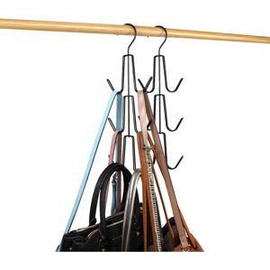 LINGHHANG Handbag Hangers, Purse Holder, 2 Pack Space Saving Metal Hangers, Closet Organization, Storage Bags for Handbags, Backpacks, Tank Tops, Belts (Black)