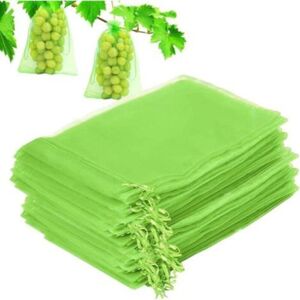 MCBOSON 100 Pieces Grape Protection Bag, Garden Plant Fruit Protection Bag, Drawstring Net Bag for Insects, Fruit Protection Bag, Garden Protection Bags to MCBOSON 100 Pieces Grape Protection Bag, Garden Plant Fruit Protection Bag, Drawstring Net Bag for Insects, Fruit Protection Bag, Garden Protection Bags to