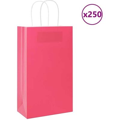 vidaXL Pink Kraft Paper Bags 250 pcs - Paper Bags vidaXL Pink Kraft Paper Bags 250 pcs - Paper Bags