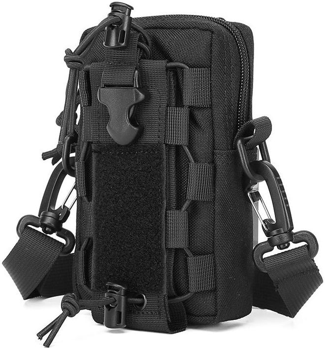 Sollbry - edc Molle Waist Bag, Tactical Utility Pouch, Water Bottle Holder, Small Adjustable Compact Tool Bag with Shoulder Strap for Hiking