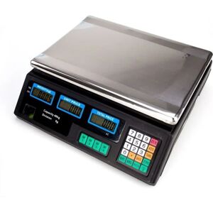 Denuotop - ACS-30 40kg/5g Digital Price Computing Scale for Vegetable uk Plug Silver & Black