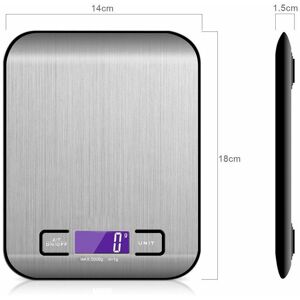 RHAFAYRE High Precision 5000g/1g Electronic Kitchen Scale with Backlit lcd Display, 6 Units and Tare Function Smart Stainless Steel Digital Multifunctional