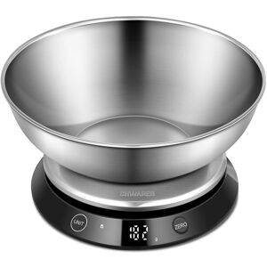 GOTRAYS Kitchen Scale with Bowl, usb Rechargeable Food Scale, Precision Digital Baking Kitchen Scale, Stainless Steel Max 5 kg, with 1.4L Removable Bowl, GOTRAYS Kitchen Scale with Bowl, usb Rechargeable Food Scale, Precision Digital Baking Kitchen Scale, Stainless Steel Max 5 kg, with 1.4L Removable Bowl,