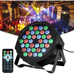 AOUGO 36 LED 36W Headlight Par Lamps, RGB Multi-Color 7 Mode Stage Lighting Flexible Lighting Remote Control DMX Disco Lights [Energy Class A+]