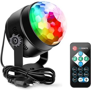 Aougo - Disco Ball 360° Rotating led Party Lamp Music Activated Disco with Remote Control 7 Color rgb Dynamic Disco Light Effects for Party,