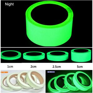 Denuotop - 2 Volumes Fluorescent Self Adhesive Luminous Tape Waterproof Removable Adhesive Tape Glow in the Dark for Stairs Stage Bike Bedroom Garage