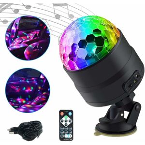 Groofoo - Car Interior Atmosphere dj Lamp Disco Ball Strobe Light Active Sound Function with Wireless Remote Cigarette Lighter for Camping Party