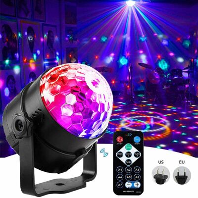 Dewdat - Disco Ball, 6W led Stage Light 7 Lighting Modes with Remote Control, Voice Activated Disco Ball, Portable Disco Lighting for Christmas Party Dewdat - Disco Ball, 6W led Stage Light 7 Lighting Modes with Remote Control, Voice Activated Disco Ball, Portable Disco Lighting for Christmas Party