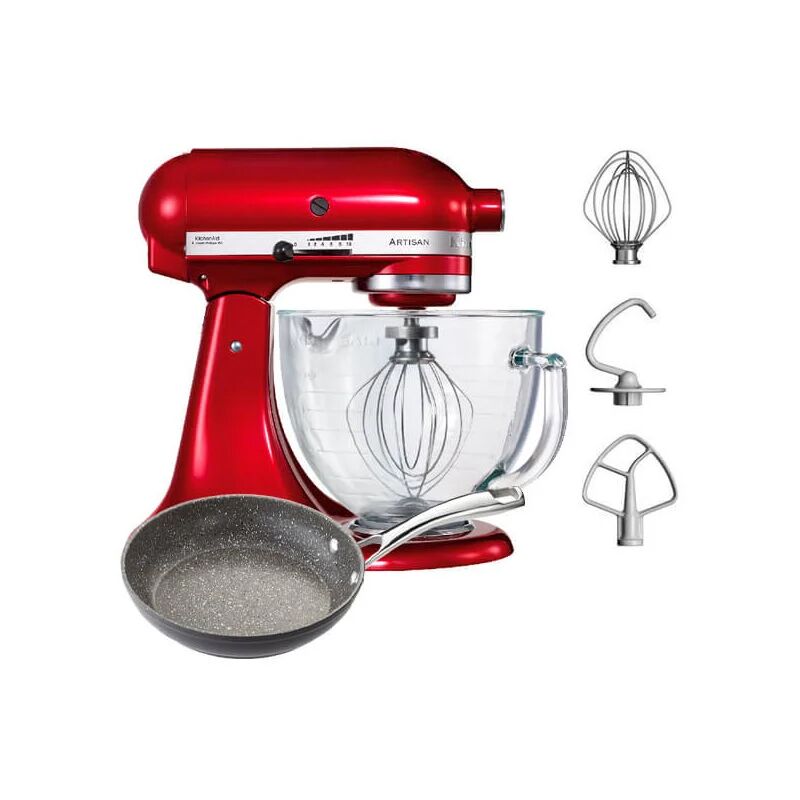 Artisan Mixer 156 Candy Apple with Glass Bowl with free Gift - Kitchenaid