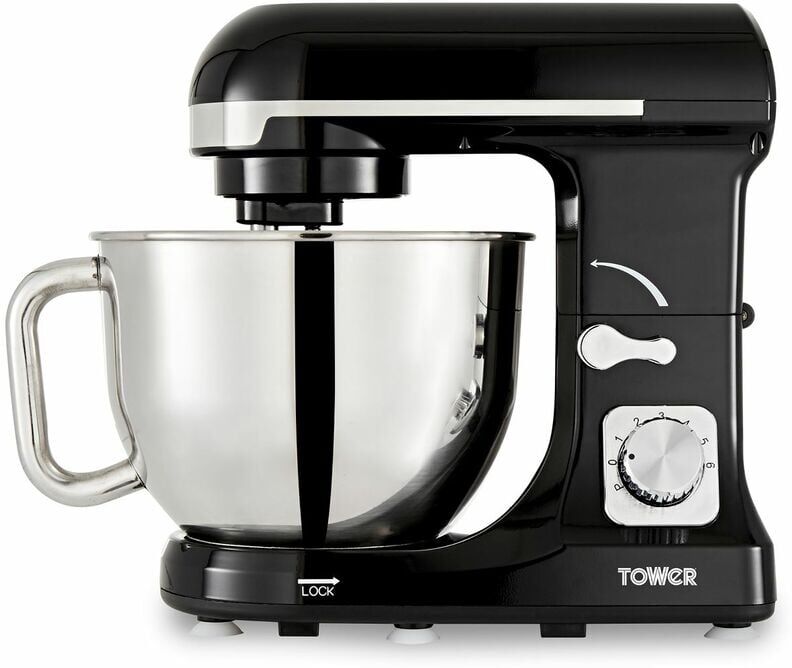 Tower - T12033 3-in-1 5L Stand Mixer with 6 Speeds and Pulse Setting, 1000W, Black