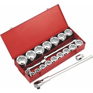 Socket Set 22pc 1Sq Drive 6pt WallDrive® Metric AK261 - Sealey