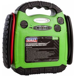 Sealey - RS1312HV RoadStart Emergency Power Pack 12V 900 Peak Amps Hi-Vis Green