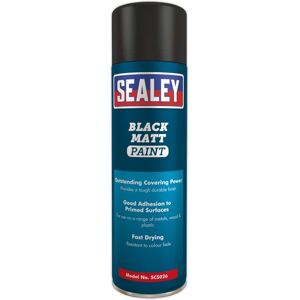 Sealey - Black Matt Paint 500ml Pack of 6 SCS026