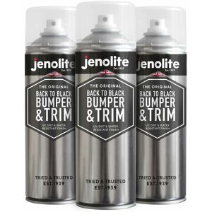 Jenolite - 3 x 500ml Aerosol Back To Black Bumper & Trim - 500ml (Restores & Protects Bumpers, Trim and Rubber)