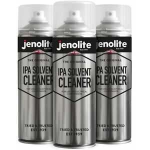 Jenolite - 3 x 500ml Aerosol ipa Solvent Cleaner - Fast Drying Isopropanol Contact Cleaner, Ideal for Electrical Equipment