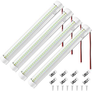 TINOR 12V-80V 108 led Strip smd Car Ceiling Light for Motorhome Motorhome Bus Caravan Kitchen Bathroom White Interior Strip Lighting with On/Off Switch (4