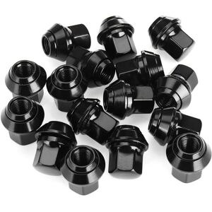 Maerex - 16pcs wheel nuts - for ford fiesta black alloy MK4 MK5 MK6 MK7 MK8 (M12x1.5)