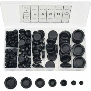 MUMU 170 pieces rubber plugs, 7 sizes rubber grommets hole plugs with organizer case, electrical wire ring seal kit for car water pipe pump