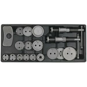 LOOPS 18 Piece premium Brake Wind-Back Kit with Modular Tool Tray - Tool Storage