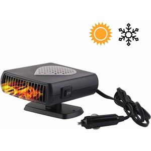 Groofoo - 2 in 1 portable car heater, fast heating car defroster, hot and cold car cooling fan with 12V cigarette lighter