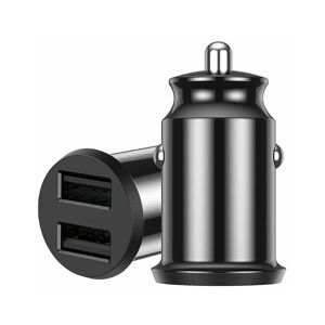 LANGRAY 2 Pack Mini Black Car Phone Charger 3.1A Car Charger ABS Car Charger Smart Shunt Dual USB Car Charger