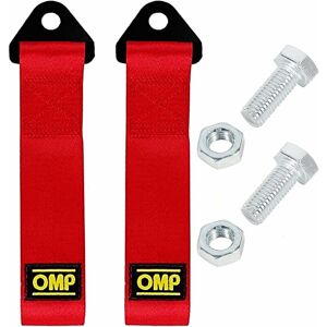 Tinor - 2 Pieces Nylon Tow Ropes, Racing Car Tow Strap, Sports Tow Strap, for Vehicle Front Rear Bumper (Red)