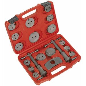 LOOPS 21 Piece Brake Piston Wind-Back Tool Kit - Hex Bits - Thrust Bolt Assemblies