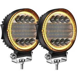 WOOSIEN 2x 4 Inch 200w Led Work Light Combo Spot Off Road Driving Amber Fog Lamp