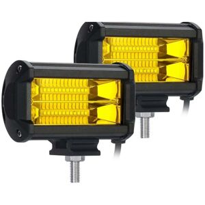 WOOSIEN 2x 5 Inch 72w Led Work Lights Waterproof Off Road Pod Fog Lights Yellow Lamps For Trucks Atv Utv Bo