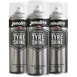 Jenolite - 3 x 500ml Aerosol Back To Black Tyre Shine Aerosol - (Restores & Protects Tyres - Wet Look Shine)