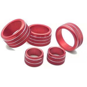 Woosien - 4wd Drive Switch Part & Full Time 4wd & Pwl-vol Knob Ring For - 2014-2021 (aluminum ) (red 5pcs)