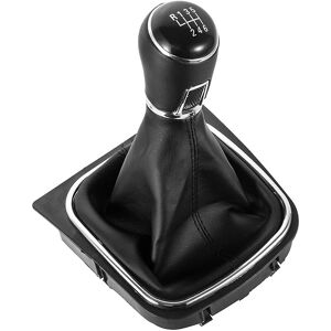 Woosien - 6 Gears Car Gear Shift Knob Cover For Golf 5 Mk5 R32 Golf 6 Mk6 Pu Leather Shift Knob Gaitor Cover