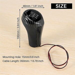 Woosien - 6 Speed Carbon Fiber Car Led Shift Knob Shifter Lever Handle Stick For- E46 E90 E91 E92 X1 X3 X5