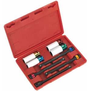 LOOPS 8 pack 1/2' Square Drive Torque Stick Set - Impact Wrench 135Nm Max Colour Coded