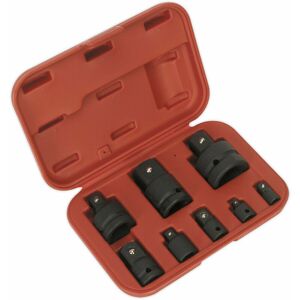 Loops - 8 Piece Impact Wrench Socket Adaptor Set - Drop Forged Steel - Storage Case