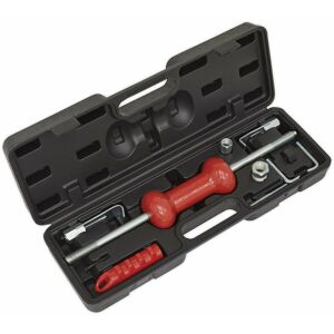 LOOPS 9 Piece 1.25kg Slide Hammer Kit - Rubber Grip Handle - Tough Storage Case