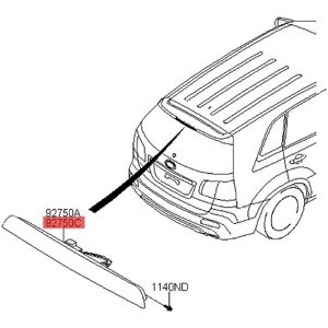 WOOSIEN 92750-2p000 Car 3rd Brake Light High Mount Stop Lamp For Sorento 2009-2014