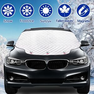 Groofoo - Car Front Windshield Cover, Magnetic Windshield Cover, Sun Shade Anti Frost Snow Anti Ice uv Sun Protection Universal Folding for Car