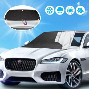 Denuotop - Car Windscreen Cover, With Hook, With Mirror Cover, Windshield Cover Magnetic Protection Folding Cover, Universal Antifreeze Protection