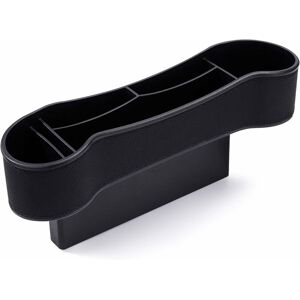 Denuotop - Car Seat Gap Storage Box Universal Car Storage Box pu Leather Cup Holder Organizer, Black