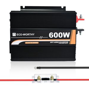 600W 12V off-grid solar inverter dc 12V ac 220V sine wave for car camper camping and solar system home - Eco-worthy