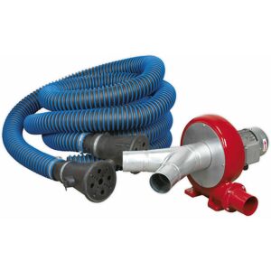 LOOPS Exhaust Fume Extractor System - 5m Twin Ducting - 370W Motor - Wall Mountable