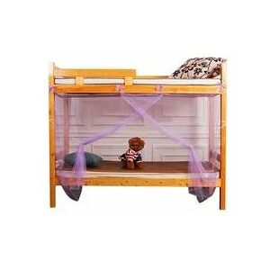 DENUOTOP Moustiquaire Lit Superposé, Enfants Lits superposés Valance étudiants Dortoir Insect Net Quatre Coin Literie Canopy Bug Repeller Bed Rideau, Violet