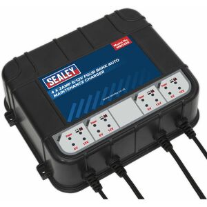 LOOPS Four Bank Auto Maintenance Charger - 6V & 12V - Compact Battery Charger - 4 x 2A