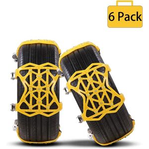 Groofoo - 6pcs Universal Car Snow Chains, Easy to Install Snow Chain, Anti-Slip and Adjustable, Suitable for Most Vehicles, suv Tire Width 165-265mm