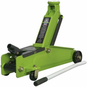 Loops - Heavy Duty Long Chassis Trolley Jack - 3000kg Limit - 432mm Max Height - Green