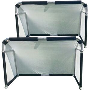 6ft x 4ft Aluminium Folding Football Goals - 2 Pack - Hillman